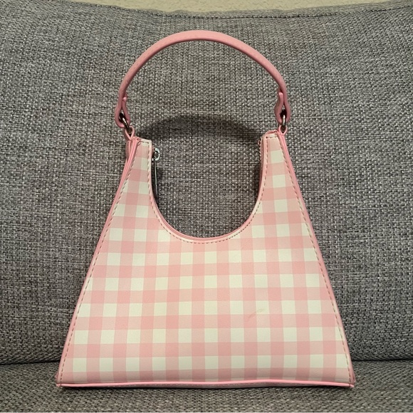 Pink & White Gingham Print Small Mini Purse Barbiecore - Picture 4 of 8